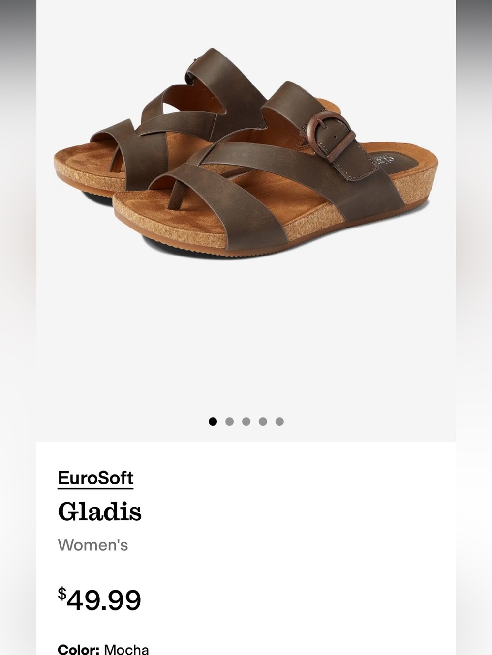 EuroSoft Brown Crisscross Slide Sandals - Picture 6 of 6